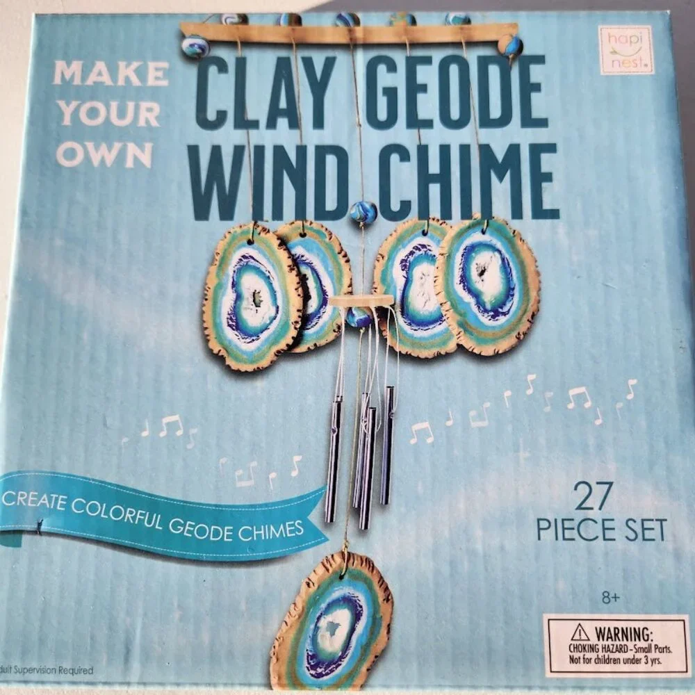 NEW Make Your Own Clay Geode Wind Chime DIY Craft Kit CHRISTMAS GIFT Stocking St